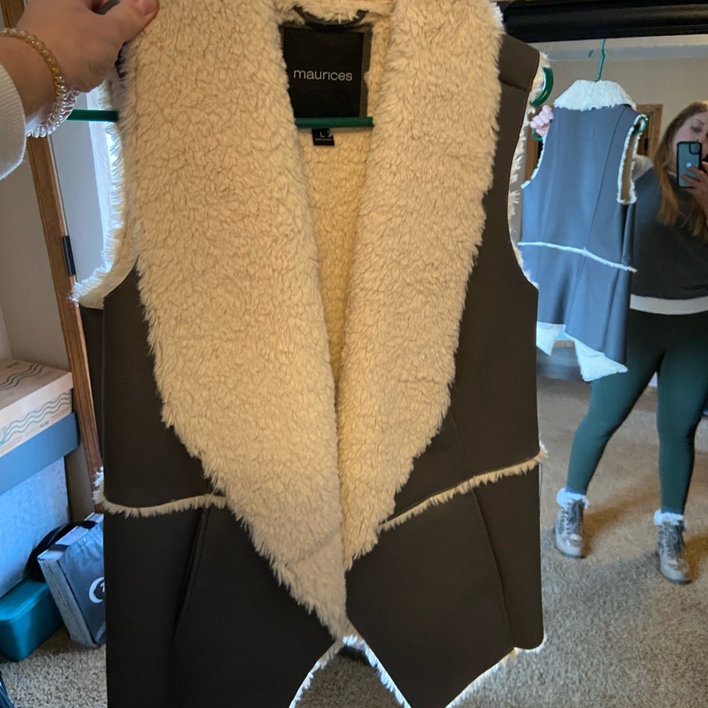 Maurices SHERPA Faux Leather Vest